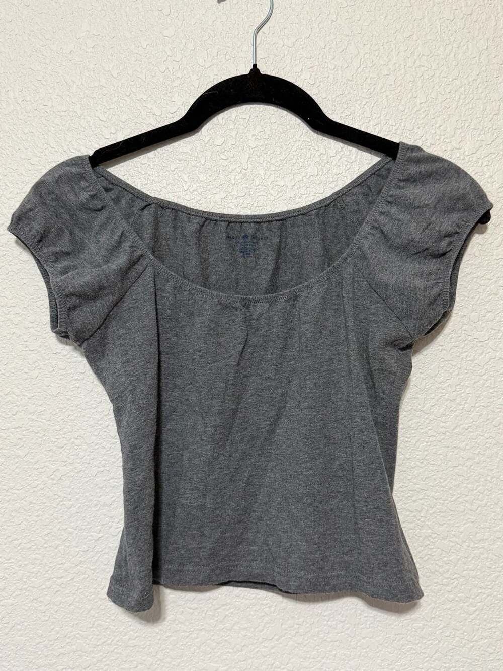 Brandy Melville Scoop Neck Cap Sleeve Top Grey